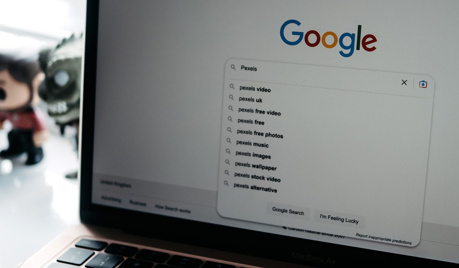 A Google search box showing a dropdown list of autocomplete suggestions