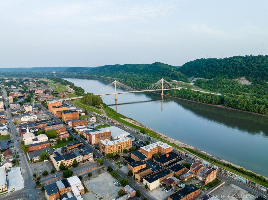 Aerial view of downtown Portsmouth, Ohio - AMM service area