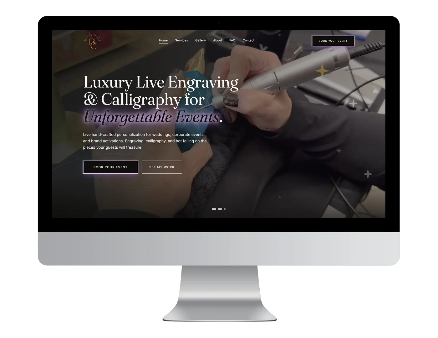 Bravely Created website on a desktop monitor