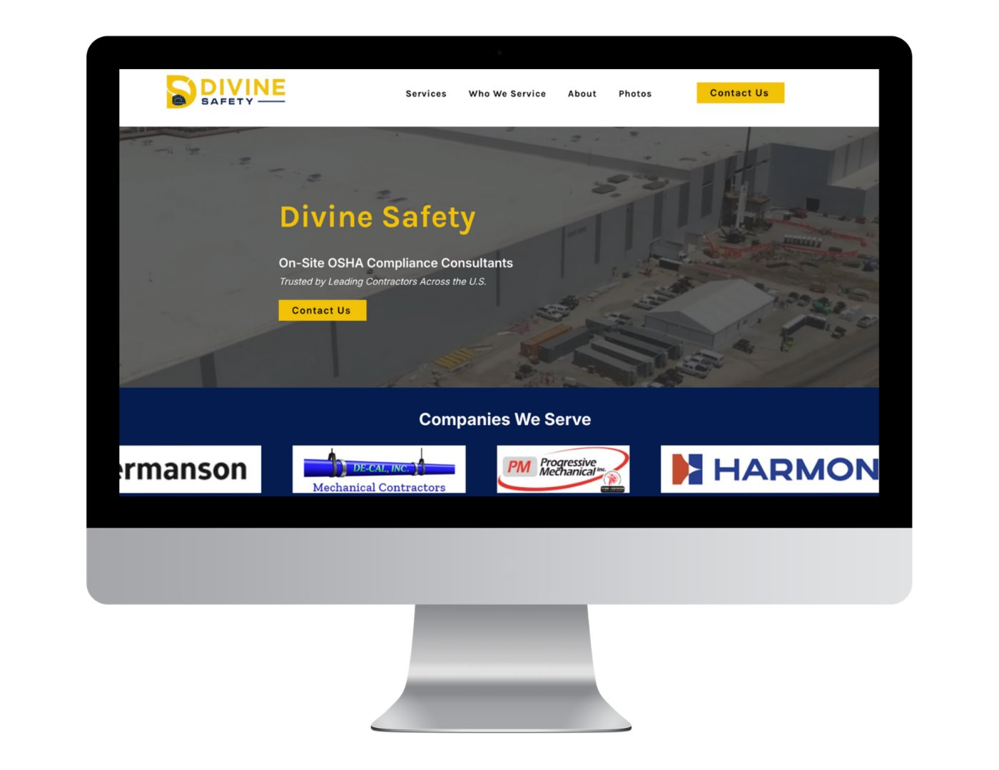 Divine Safety website mockup