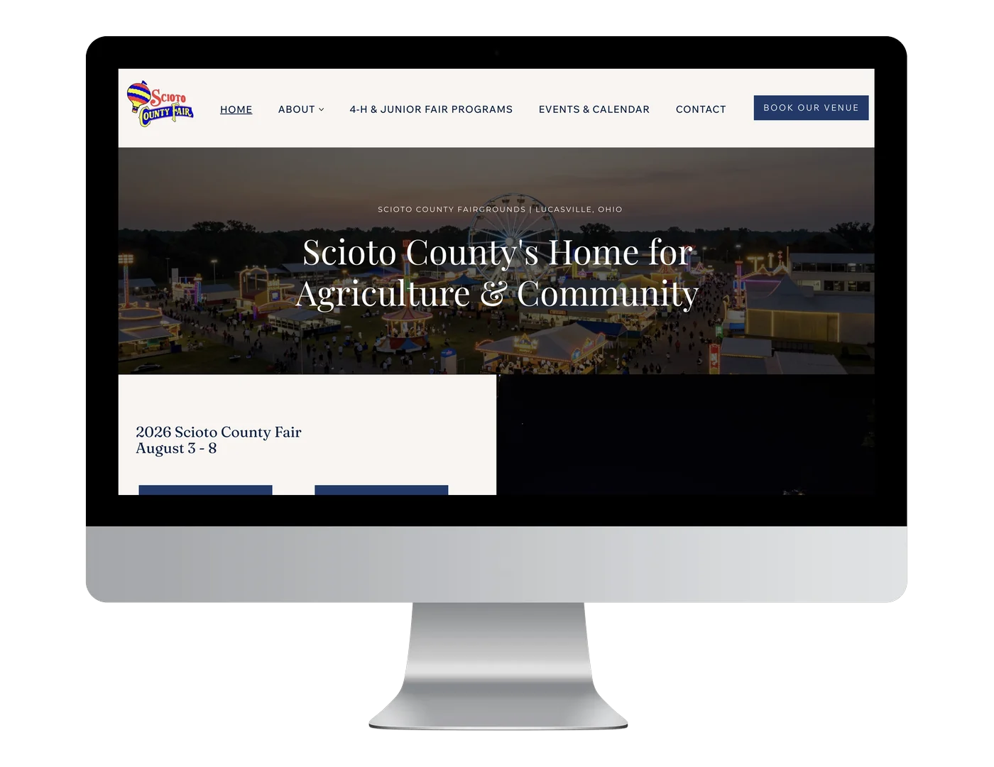 Scioto County Fair website on a desktop monitor